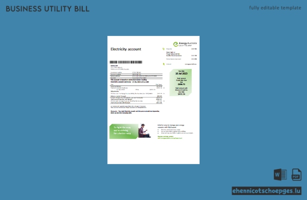 Beispielrechnung für Unternehmen von Energy Australia (Stromversorger)